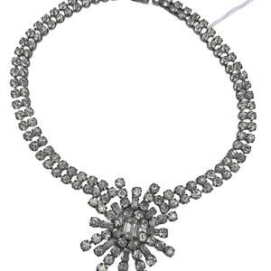 Jay Flex Sterling Sterling Silver Rhinestone Starburst Necklace and Pendant